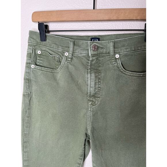 GAP True Skinny Olive Green Raw Hem Jeans Size 8/29P - Picture 3 of 12